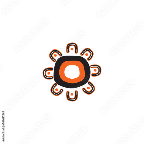 Aboriginal art logo design icon vector template