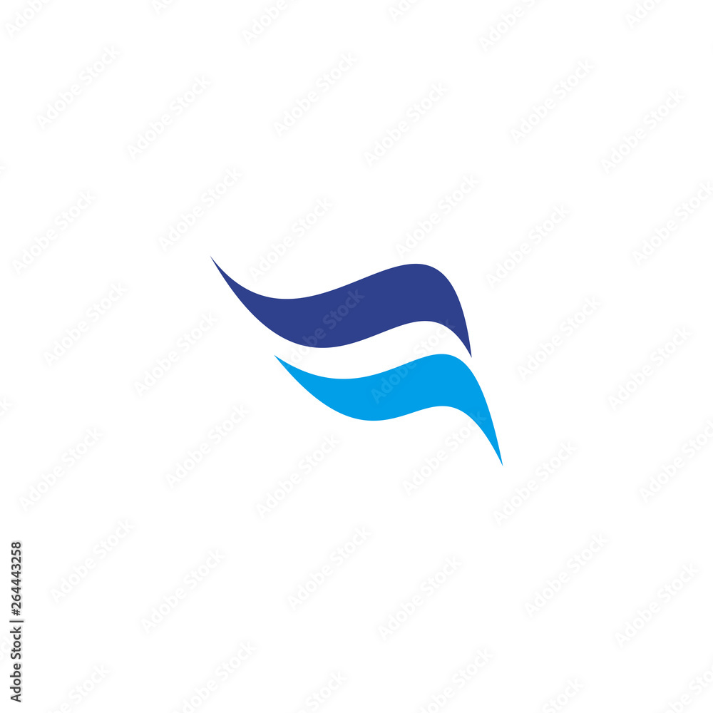 Obraz premium Wave icon logo design vector template
