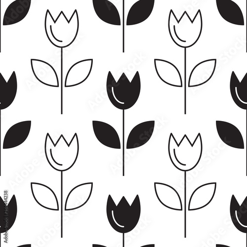 Tulip floral seamless patte...