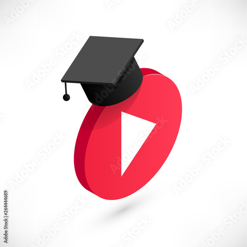 Isometric play button with cap