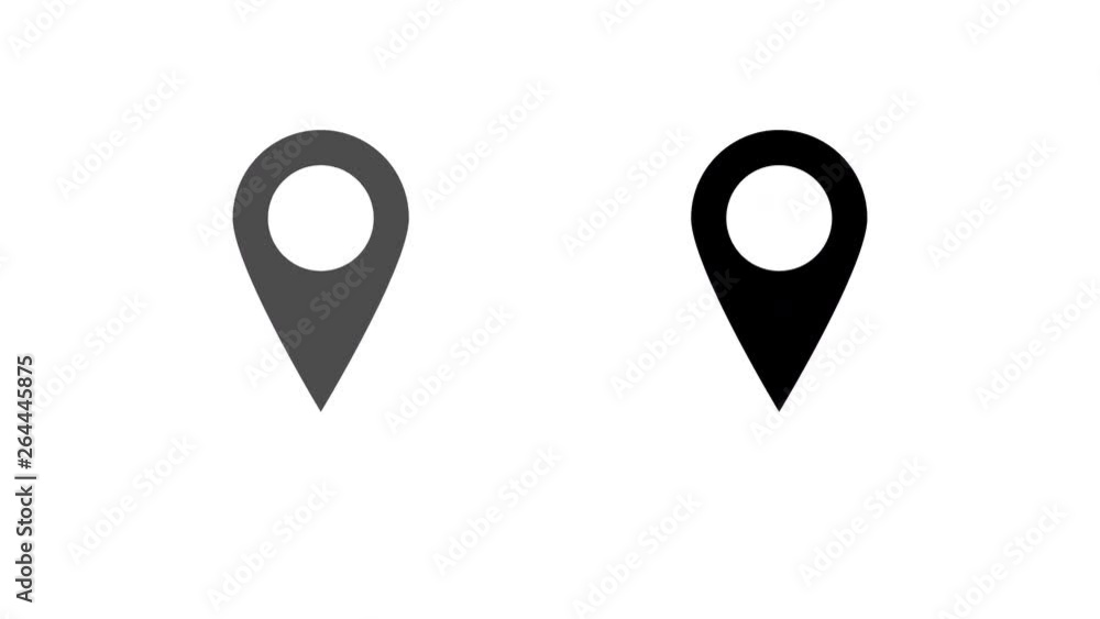 Animated location pointer. Set. Alpha channel. The left cursor is translucent.