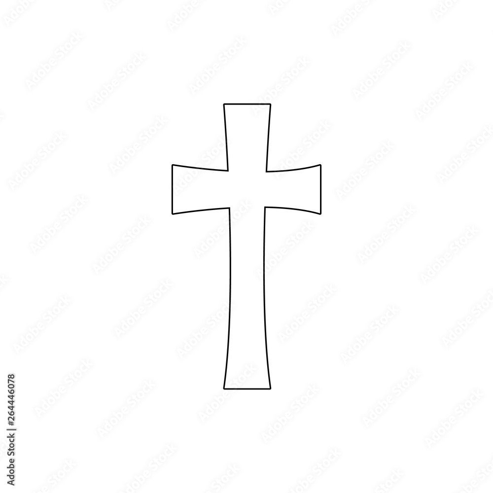 religion symbol, cross outline icon. Element of religion symbol illustration. Signs and symbols icon can be used for web, logo, mobile app, UI, UX