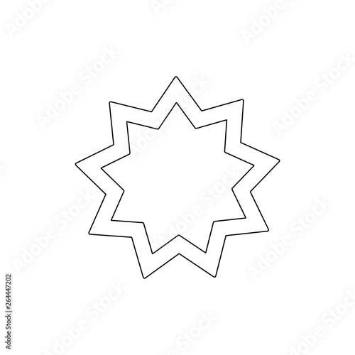 religion symbol, Baha outline icon. Element of religion symbol illustration. Signs and symbols icon can be used for web, logo, mobile app, UI, UX
