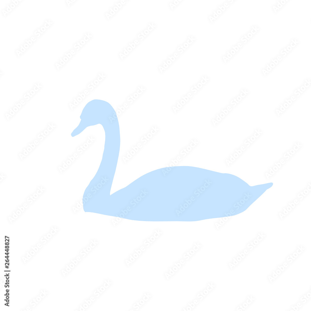 blue swan vector on white background blue swan vector on white background