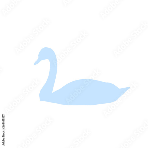 blue swan vector on white background