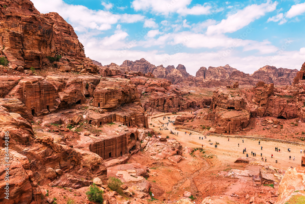 panorama of Petra ruins