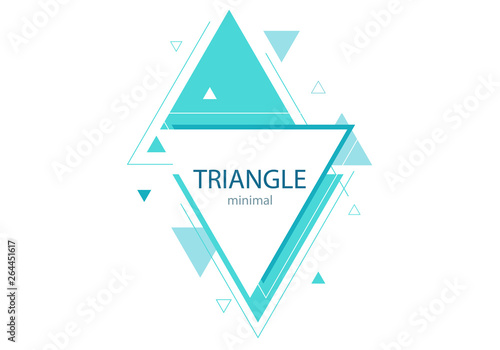 minimal blue geometric triangle design background vector	