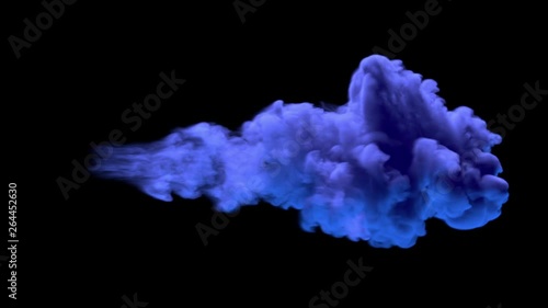 Сolored cloud slowly developing. Separated on pure black background, contains alpha channel.