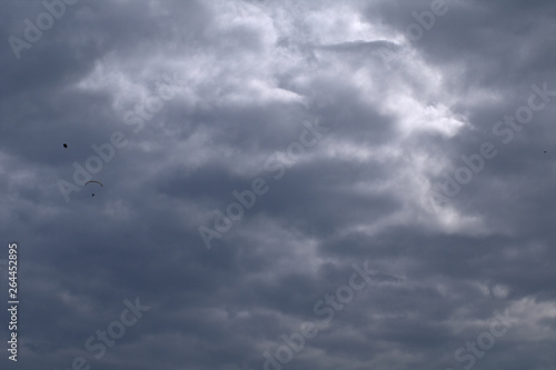 blue sky with clouds,paraglider,nature, weather, cloudy, storm,cloudscape, dark,fly,adventure,free,outdoors 