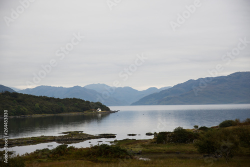 landscape with lake and mountains