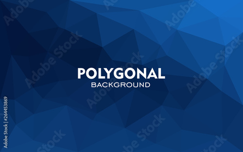 Blue triangles background. Abstract polygonal illustration. Vector geometric image.