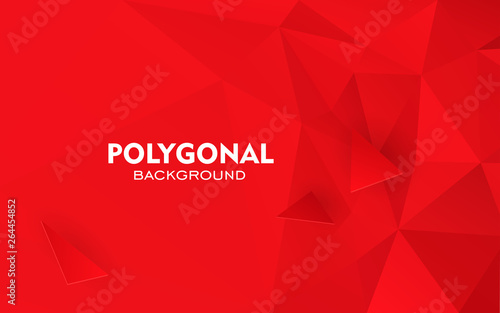 Red triangles background. Abstract polygonal illustration. Vector geometric image.