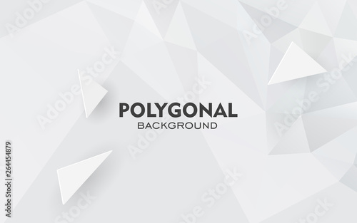 White triangles background. Abstract polygonal illustration. Vector geometric image.
