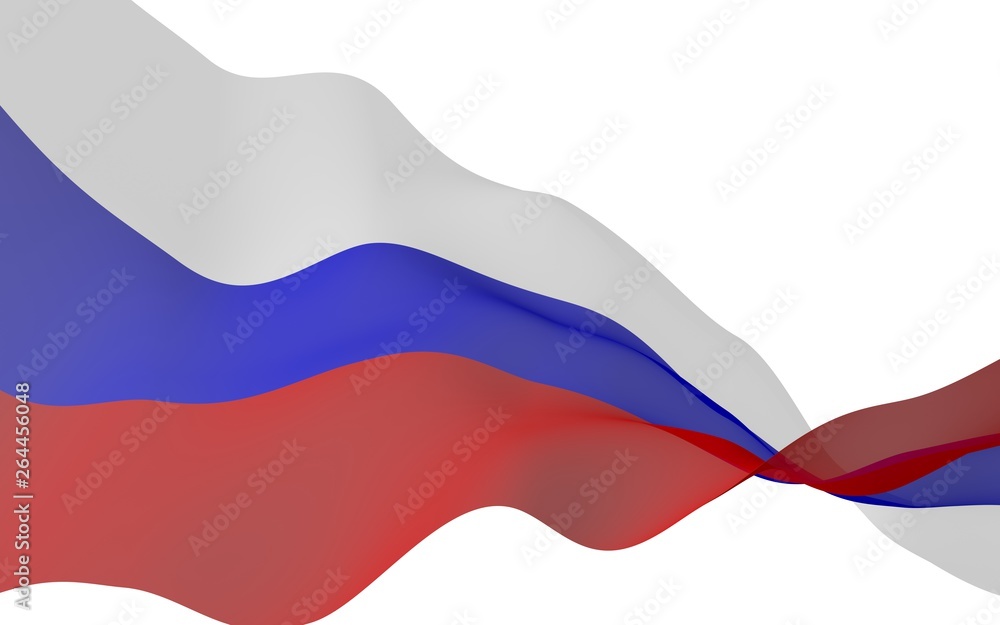 Waving flag of the Russian Federation. The National. State symbol of the Russia. 3D illustration Waving flag of the Russian Federation. The National. State symbol of the Russia. 3D illustration