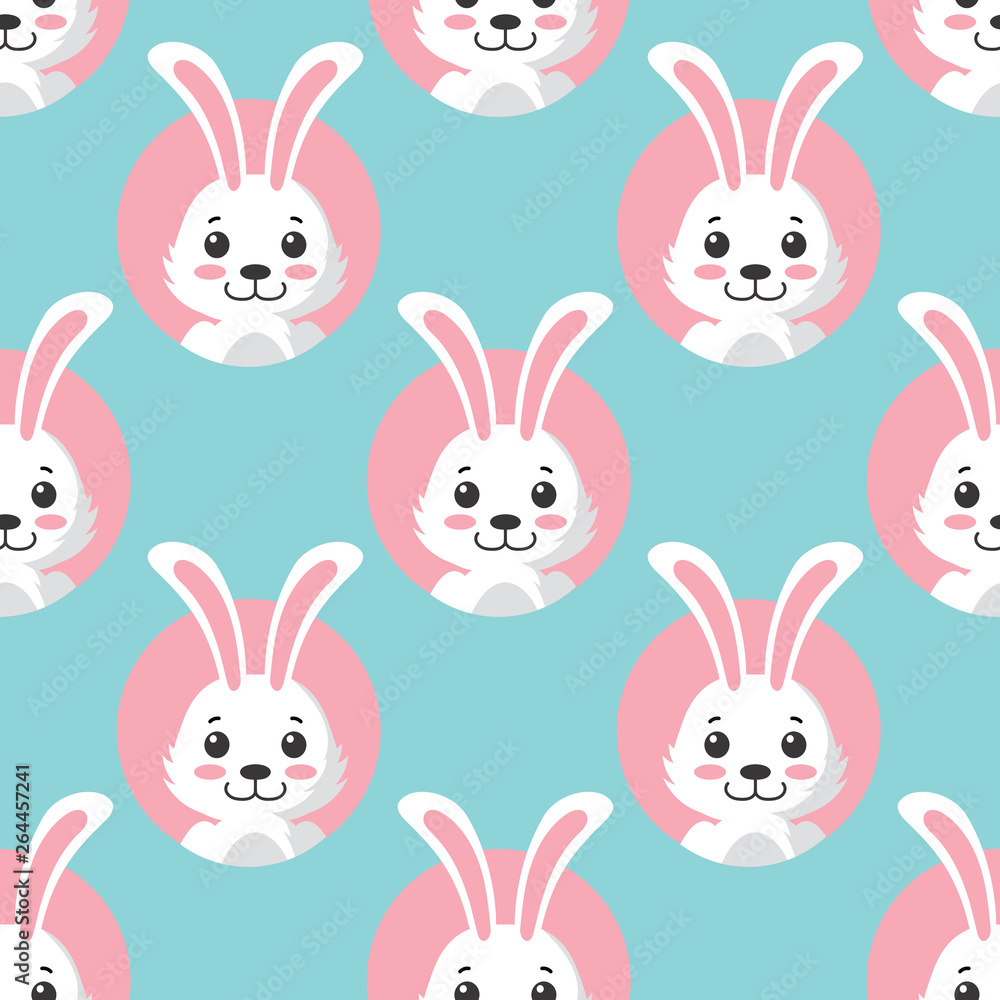 Fototapeta premium Cute Little Bunny Seamless Pattern