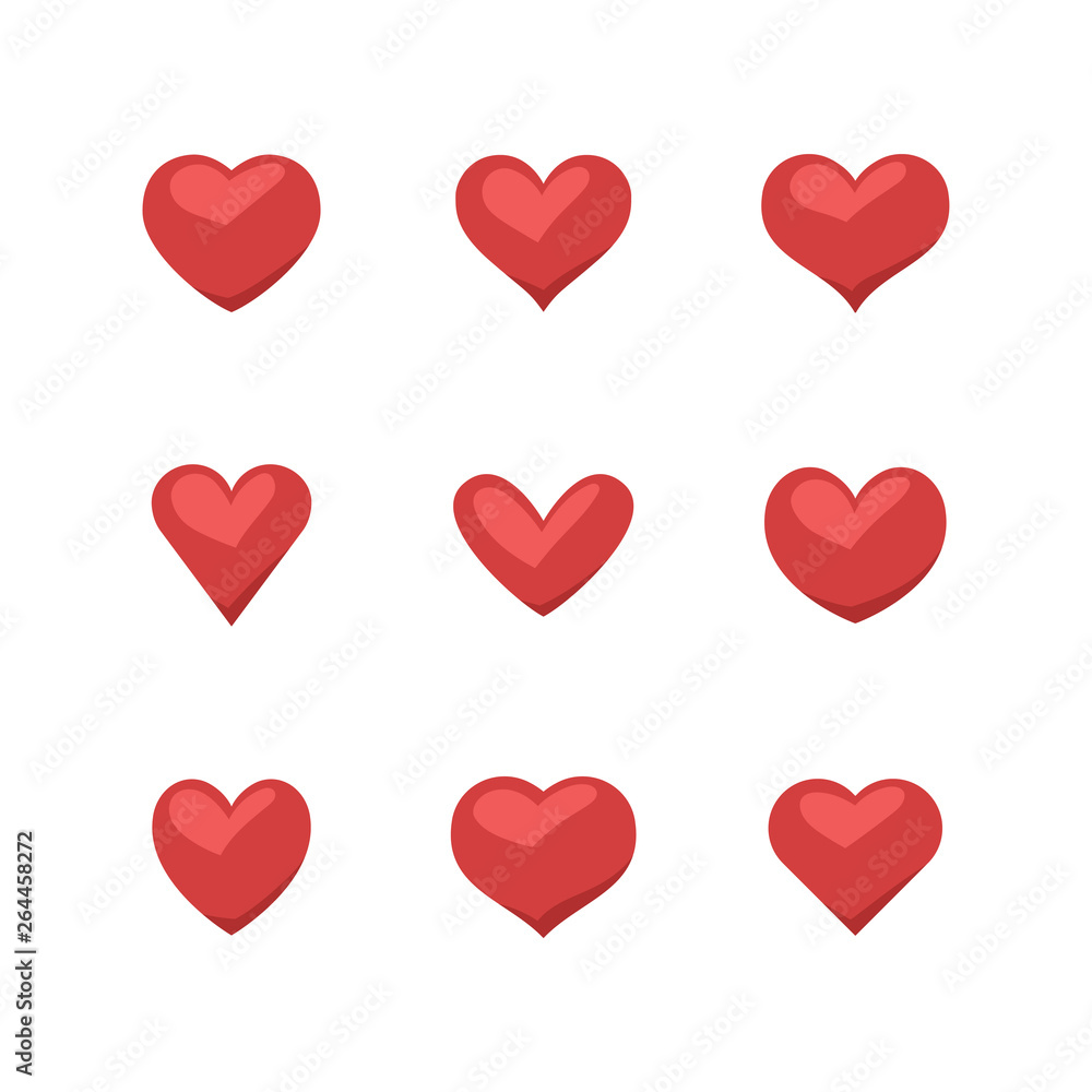 heart icons, concept of love