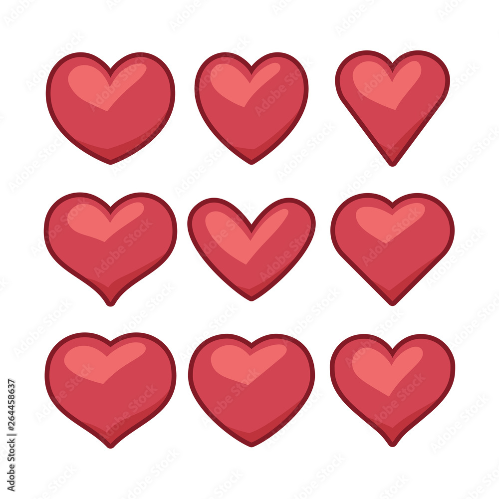 heart icons, concept of love