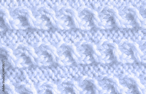 Texture of a blue knitted product. Background for wallpaper.