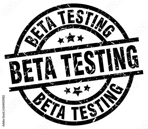 beta testing round grunge black stamp
