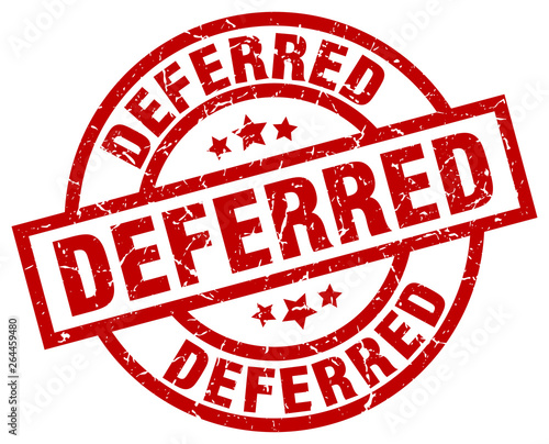 deferred round red grunge stamp