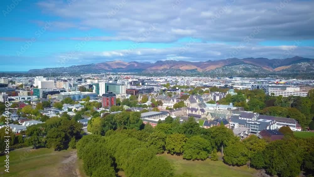 Aerial of Christchurch New Zealand from North Hagley Park Aerial of Christchurch New Zealand from North Hagley Park
