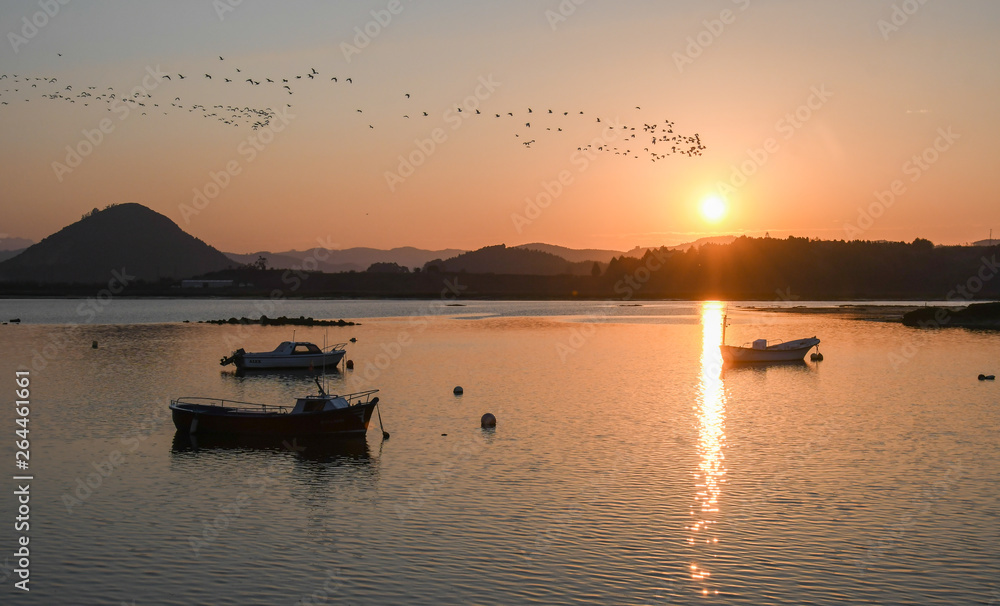 Sunset in the marshes of Santoña