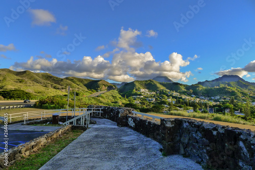 Scenic view on mountains in Kailua, Hawaii