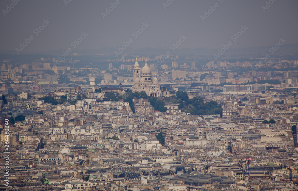 Fototapeta premium Panorama of Paris from Montparnase Tower, France.