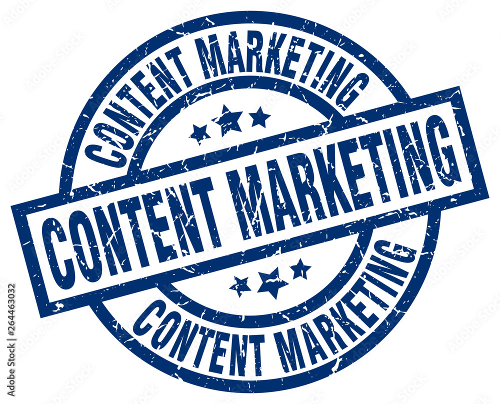 Fototapeta premium content marketing blue round grunge stamp