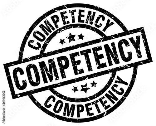 competency round grunge black stamp