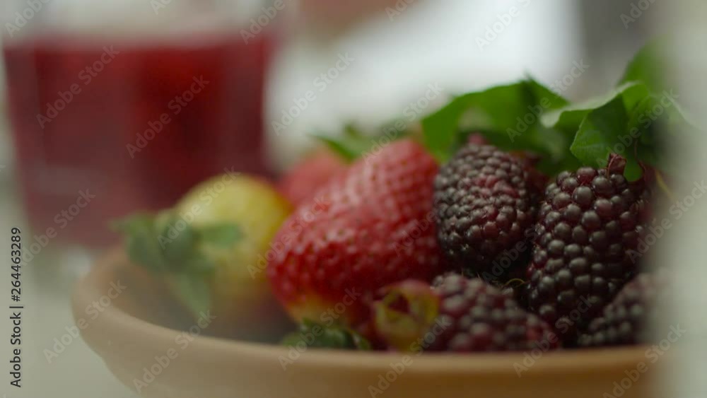 Bartender Preparing strawberry cocktail in a gourmet restaurant, macro shots made with Red camera Bartender Preparing strawberry cocktail in a gourmet restaurant, macro shots made with Red camera