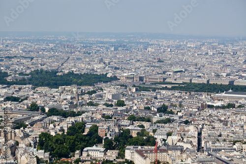 Panorama of Paris from Montparnase Tower, France.