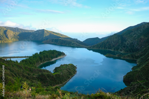 Beautiful landscape of Lake of Fire  Lagoa do Fogo  in Sao Miguel Island  Azores 