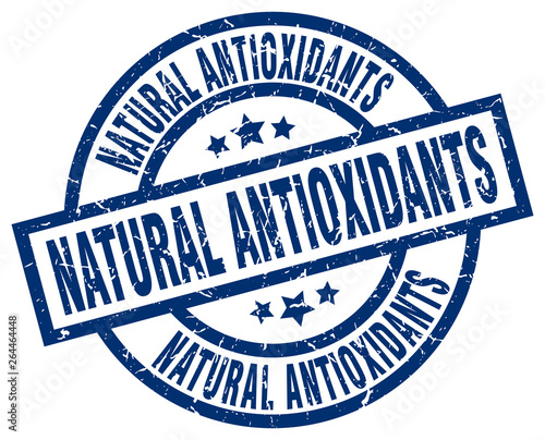 natural antioxidants blue round grunge stamp