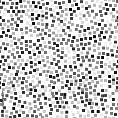 Mosaic of small gray squares in random order. Seamless vector pattern. Abstract geometric texture. Random arrangement of the elements.