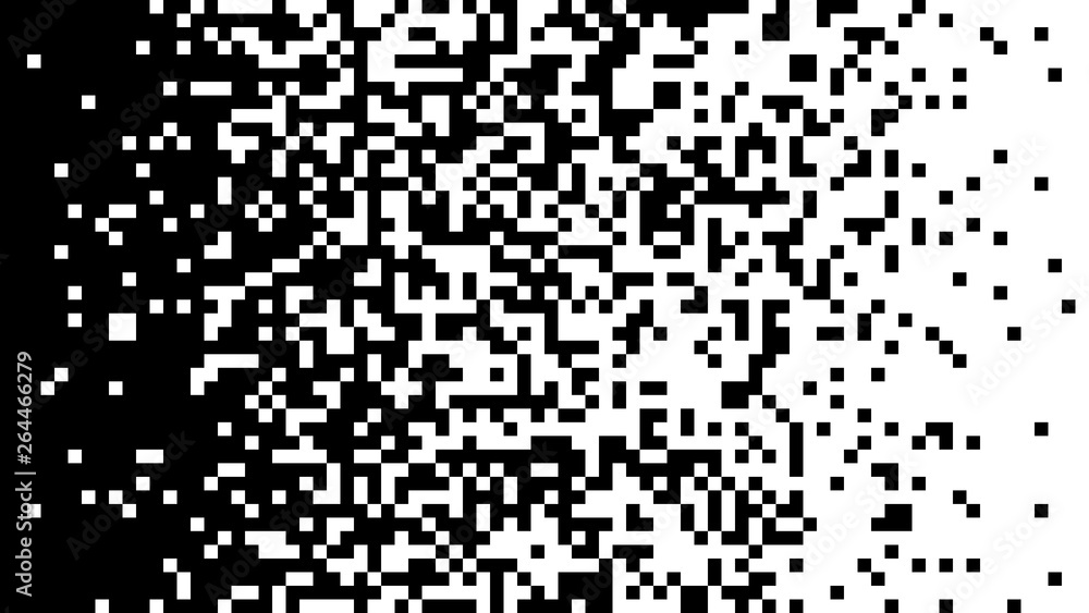Gradient change of color from black to white from squares. Vector illustration. Halftones with rectangles. Widescreen horizontal picture. Abstract geometric background. Random order. Gradient change of color from black to white from squares. Vector illustration. Halftones with rectangles. Widescreen horizontal picture. Abstract geometric background. Random order.