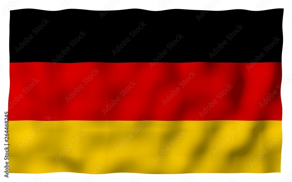 Flag of Germany. Wide format 3D illustration. State symbol of the Federal Republic of Germany. 3D rendering Flag of Germany. Wide format 3D illustration. State symbol of the Federal Republic of Germany. 3D rendering