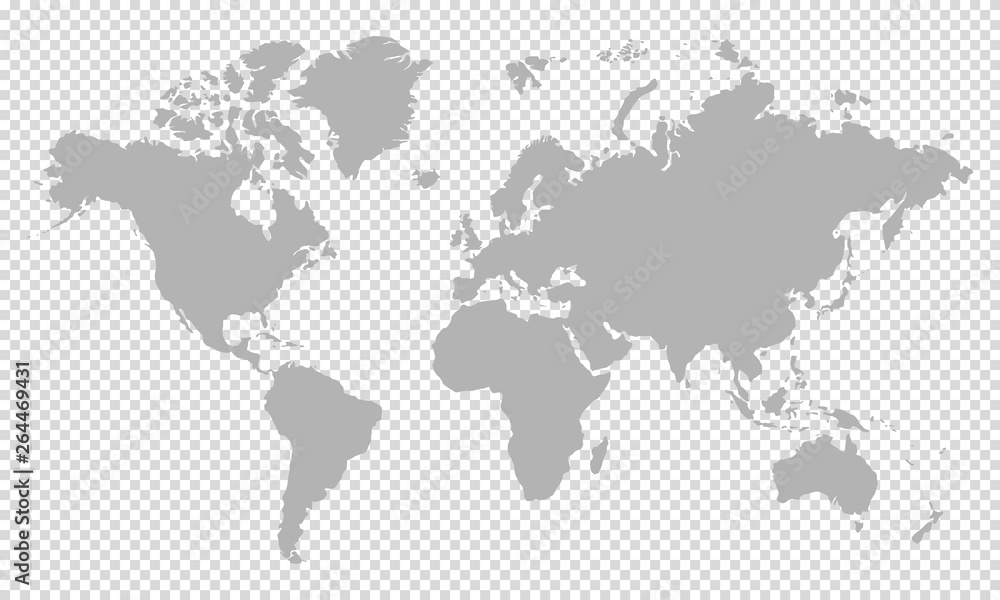 Naklejka mapa świata na przezroczystym tle