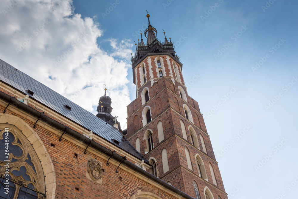 Mariacki church tower in Krakow in Poland