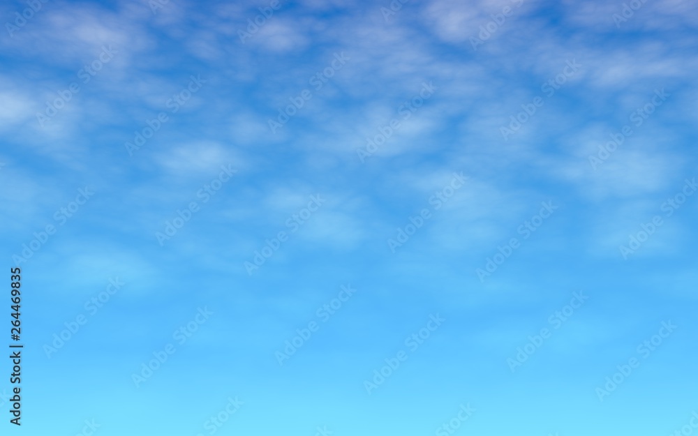 Blue sky background with white clouds. Cumulus white clouds in the clear blue sky in the morning. 3D illustration Blue sky background with white clouds. Cumulus white clouds in the clear blue sky in the morning. 3D illustration