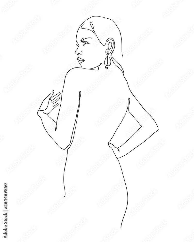 One line drawing of women vector illustration of beauty portrait. Fashion hairstyle with the ladies beauty. One line drawing of women vector illustration of beauty portrait. Fashion hairstyle with the ladies beauty.