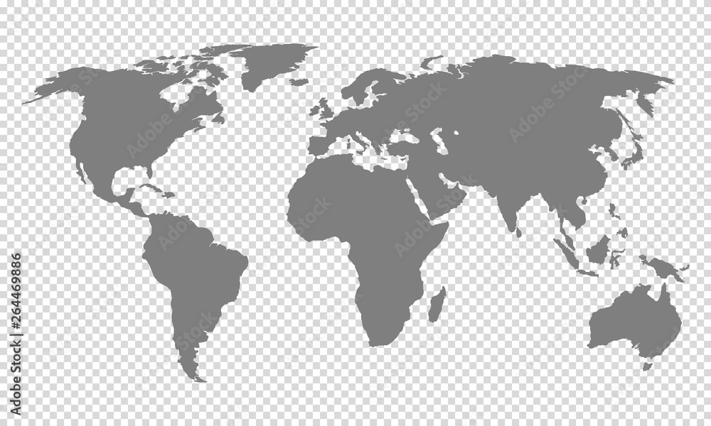 world map with transparent background