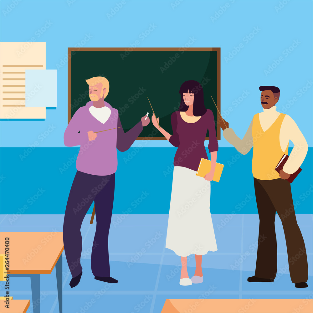 Obraz premium teachers group in the classroom characters