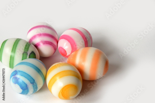 Easter eggs dyied in rainbow colors