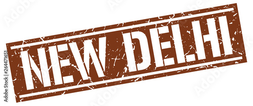 New Delhi brown square stamp