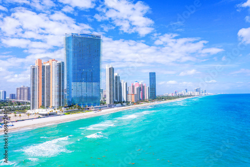 Miami Beach skyline with ocean