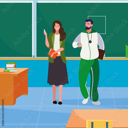 sports and female teachers in the classroom characters