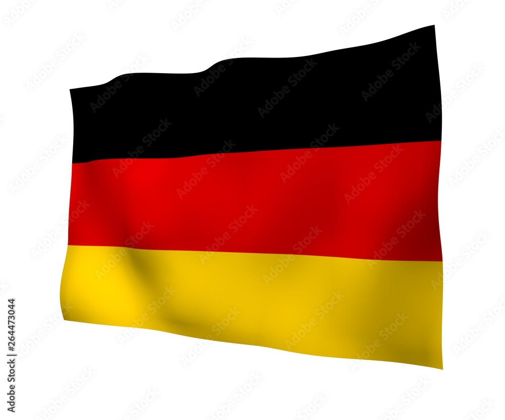 Flag of Germany. Wide format 3D illustration. State symbol of the Federal Republic of Germany. 3D rendering Flag of Germany. Wide format 3D illustration. State symbol of the Federal Republic of Germany. 3D rendering