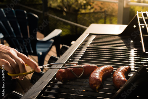 brats on the grill photo