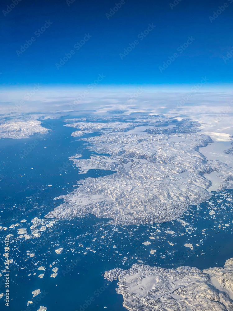 Aerial of Greenland Ice Sheet melting